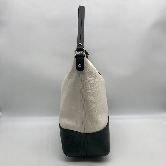 Kate Spade Black And Cream Pebbled Leather Bay Street Lexie Shoulder Bag - Picture 4 of 10